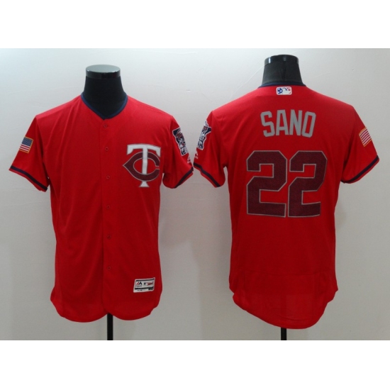 Men's Minnesota Twins #22 Miguel Sano Red Independence Jersey - Ujersey