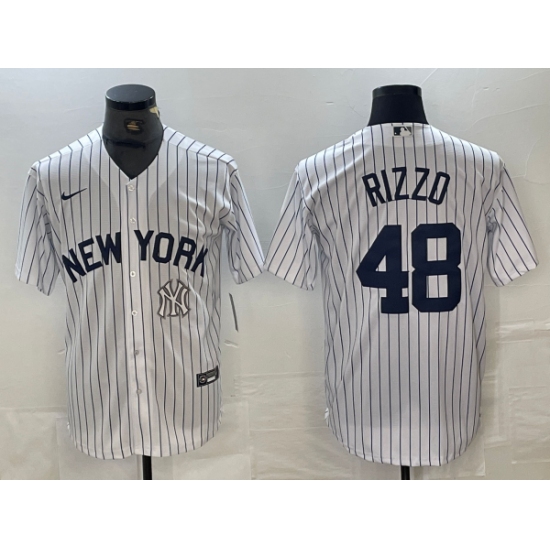 Men's New York Yankees #48 Anthony Rizzo White 2024 Cool Base Stitched Jersey - Ujersey