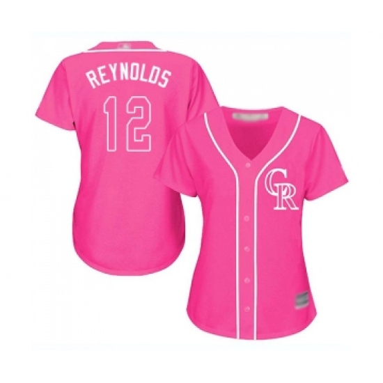 Women's Colorado Rockies #12 Mark Reynolds Replica Pink Fashion Cool Base Baseball Jersey - Ujersey