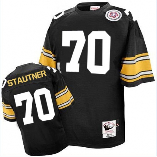 Mitchell And Ness Pittsburgh Steelers #70 Ernie Stautner Black Team Color Authentic Throwback NFL Jersey - Ujersey