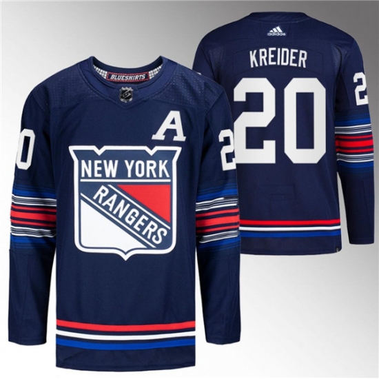 Men's New York Rangers #20 Chris Kreider Navy Stitched Jersey - Ujersey