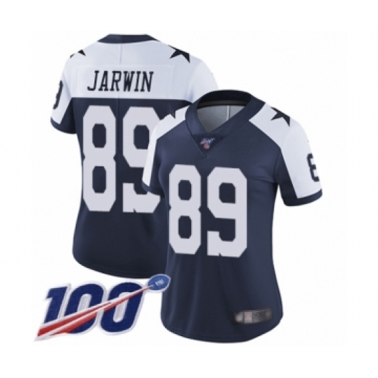 Women's Dallas Cowboys #89 Blake Jarwin Navy Blue Throwback Alternate Vapor Untouchable Limited Player 100th Season Football Jersey - Ujersey