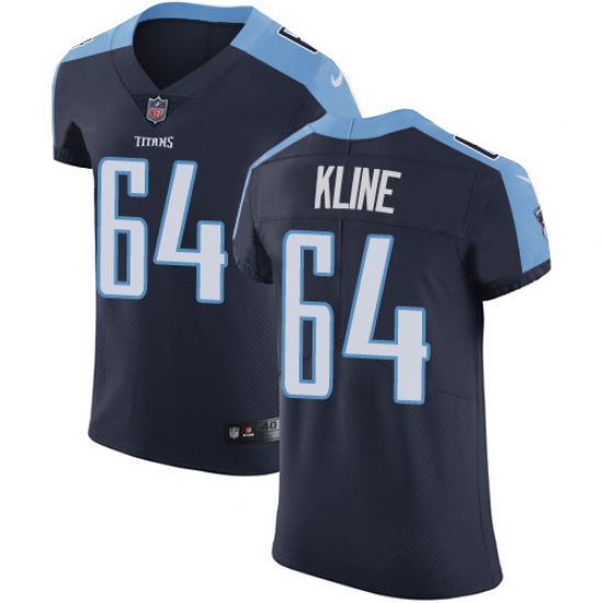 Men's Nike Tennessee Titans #64 Josh Kline Navy Blue Alternate Vapor Untouchable Elite Player NFL Jersey - Ujersey