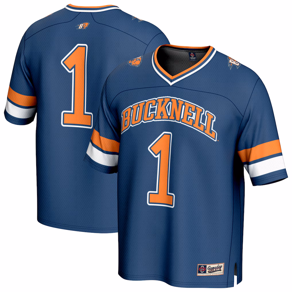 Youth GameDay Greats #1 Blue Bucknell Bison Lightweight Collegiate Football Fashion Jersey - Ujersey Shop