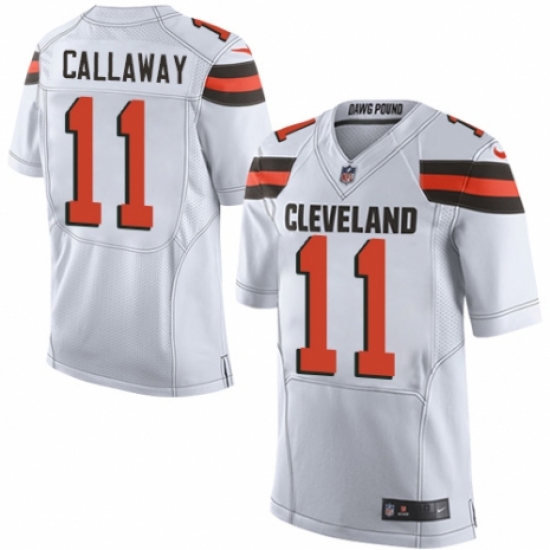 Men's Nike Cleveland Browns #11 Antonio Callaway Elite White NFL Jersey - Ujersey
