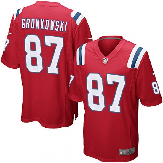 Men's Nike New England Patriots #87 Rob Gronkowski Game Red Alternate NFL Jersey - Ujersey