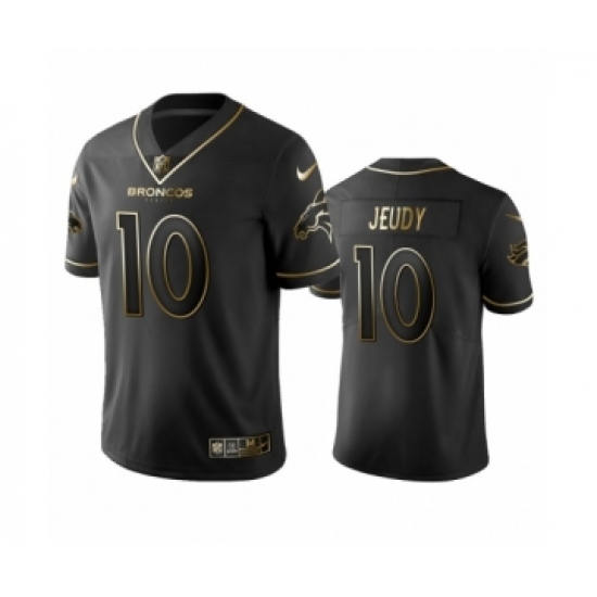 Denver Broncos #10 Jerry Jeudy Black Golden Edition Vapor Limited Jersey - Ujersey