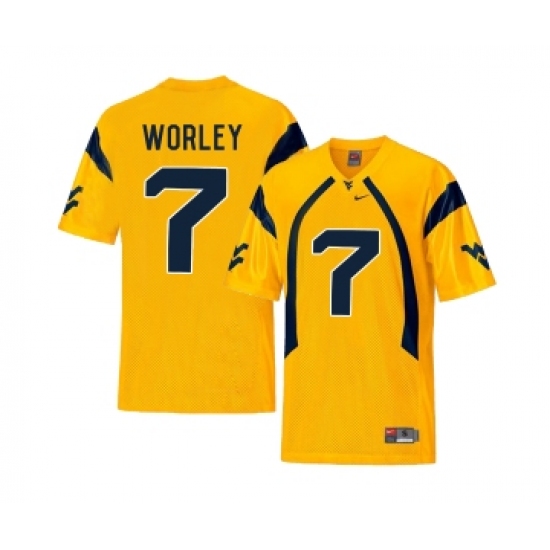 West Virginia Mountaineers 7 Daryl Worley Gold College Football Jersey - Ujersey