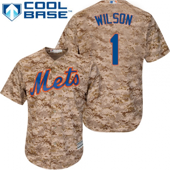Men's Majestic New York Mets #1 Mookie Wilson Authentic Camo Alternate Cool Base MLB Jersey - Ujersey