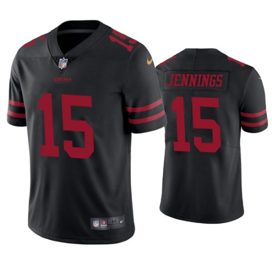 Mens San Francisco 49ers #15 Jauan Jennings Nike Black Alternate Vapor Limited Player Jersey - Ujersey