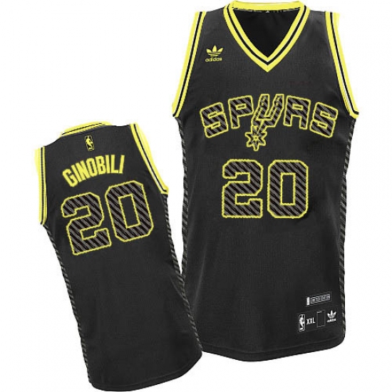Men's Adidas San Antonio Spurs #20 Manu Ginobili Swingman Black Electricity Fashion NBA Jersey - Ujersey