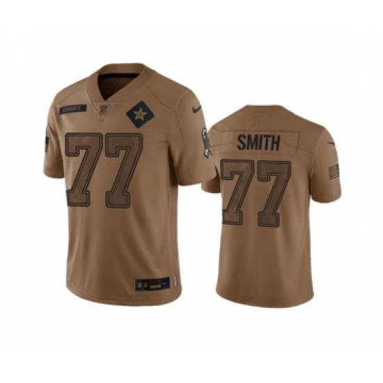 Men's Nike Dallas Cowboys #77 Tyron Smith 2023 Brown Salute To Service Limited Football Stitched Jersey - Ujersey