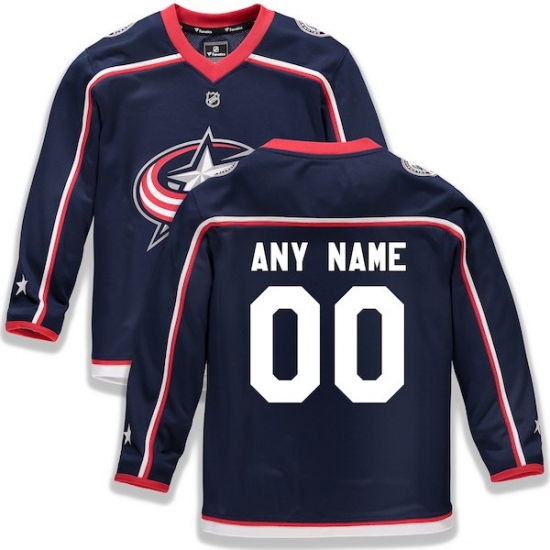 Youth Columbus Blue Jackets Fanatics Branded Navy Home Replica Custom Jersey - Ujersey