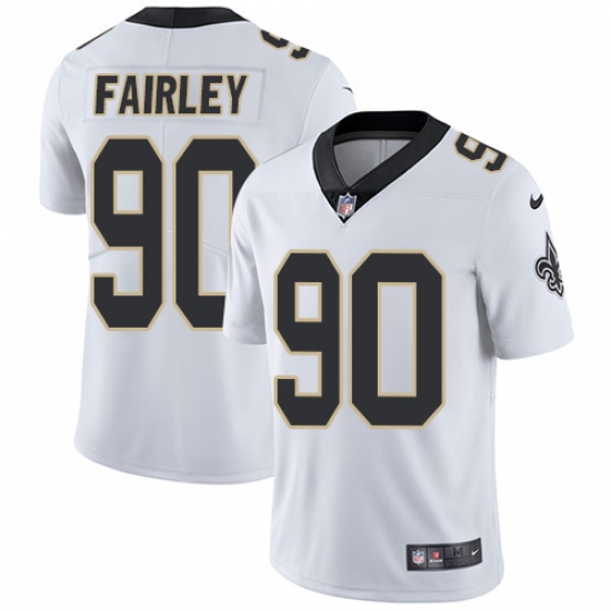 Youth Nike New Orleans Saints #90 Nick Fairley White Vapor Untouchable Limited Player NFL Jersey - Ujersey