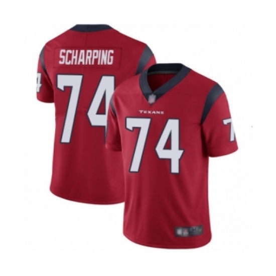 Men's Houston Texans #74 Max Scharping Red Alternate Vapor Untouchable Limited Player Football Jersey - Ujersey