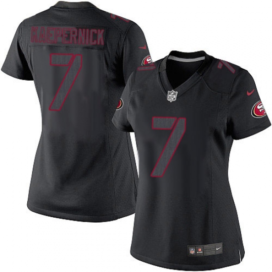 Women's Nike San Francisco 49ers #7 Colin Kaepernick Limited Black Impact NFL Jersey - Ujersey