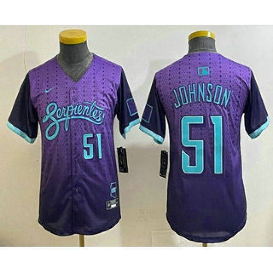 Youth Arizona Diamondbacks #51 Randy Johnson Purple 2025 City Connect Limited Jersey - Ujersey