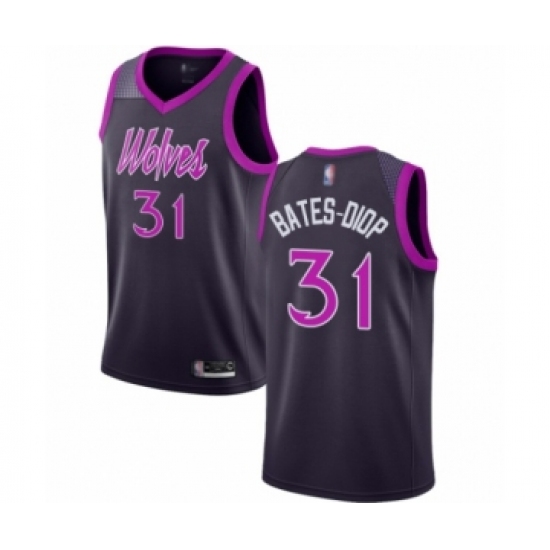 Men's Minnesota Timberwolves #31 Keita Bates-Diop Authentic Purple Basketball Jersey - City Edition - Ujersey