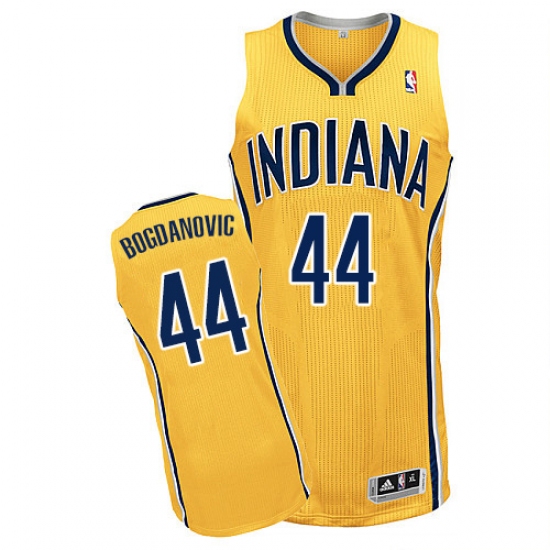 Men's Adidas Indiana Pacers #44 Bojan Bogdanovic Authentic Gold Alternate NBA Jersey - Ujersey