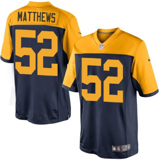 Youth Nike Green Bay Packers #52 Clay Matthews Limited Navy Blue Alternate NFL Jersey - Ujersey