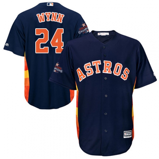 Youth Majestic Houston Astros #24 Jimmy Wynn Authentic Navy Blue Alternate 2017 World Series Champions Cool Base MLB Jersey - Ujersey