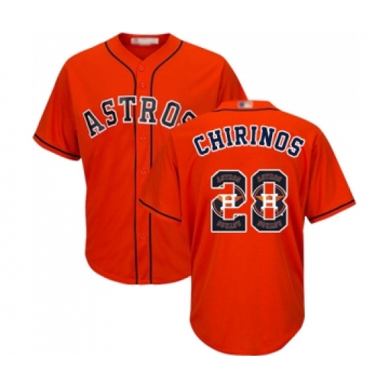 Men's Houston Astros #28 Robinson Chirinos Authentic Orange Team Logo Fashion Cool Base Baseball Jersey - Ujersey