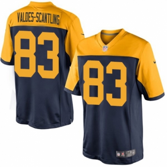 Youth Nike Green Bay Packers #83 Marquez Valdes-Scantling Limited Navy Blue Alternate NFL Jersey - Ujersey