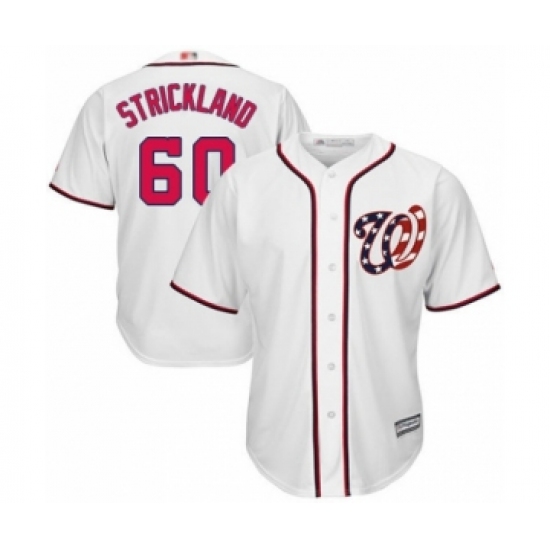 Youth Washington Nationals #60 Hunter Strickland Authentic White Home Cool Base Baseball Player Jersey - Ujersey