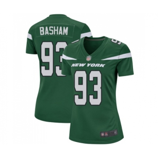 Women's New York Jets #93 Tarell Basham Game Green Team Color Football Jersey - Ujersey