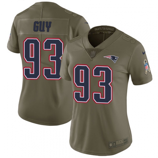 Women's Nike New England Patriots #93 Lawrence Guy Limited Olive 2017 Salute to Service NFL Jersey - Ujersey