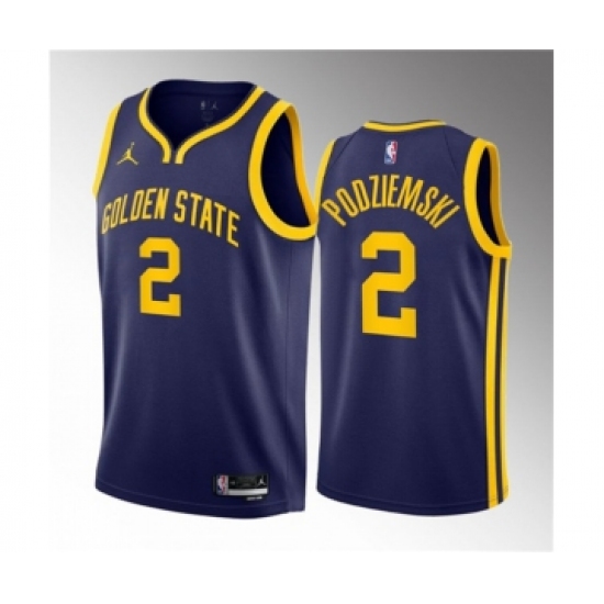 Men's Golden State Warriors #2 Brandin Podziemski Navy 2023 Draft Statement Edition Swingman Stitched Basketball Jersey - Ujersey