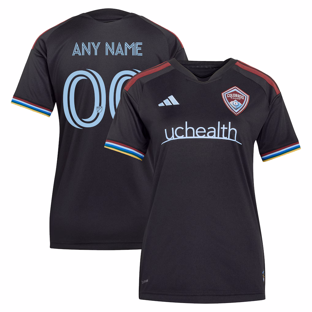 Women's Colorado Rapids adidas Black 2026 Colorful Colorado Replica Custom Jersey