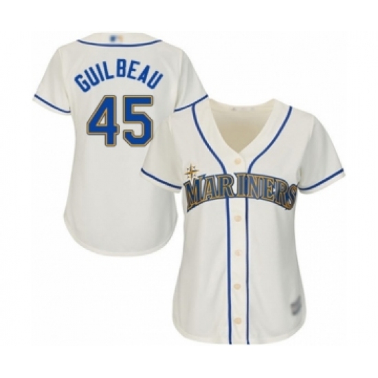 Women's Seattle Mariners #45 Taylor Guilbeau Authentic Cream Alternate Cool Base Baseball Player Jersey - Ujersey