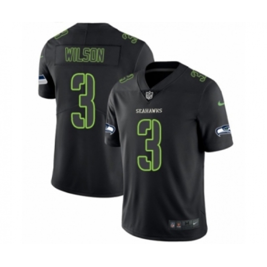 Men's Nike Seattle Seahawks #3 Russell Wilson Limited Black Rush Impact NFL Jersey - Ujersey