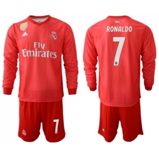 Real Madrid #7 Ronaldo Third Long Sleeves Soccer Club Jersey