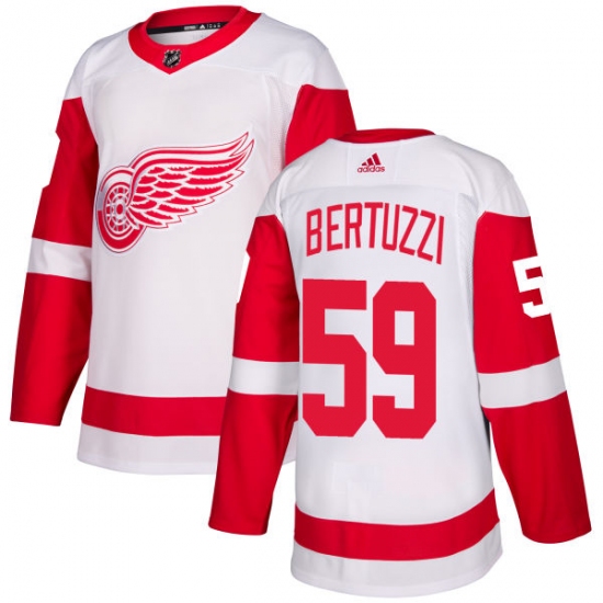 Men's Adidas Detroit Red Wings #59 Tyler Bertuzzi Authentic White Away NHL Jersey - Ujersey