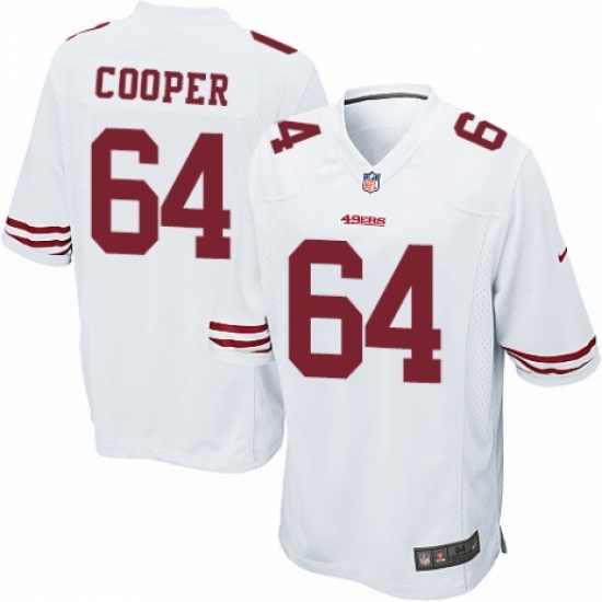Men's Nike San Francisco 49ers #64 Jonathan Cooper Game White NFL Jersey - Ujersey