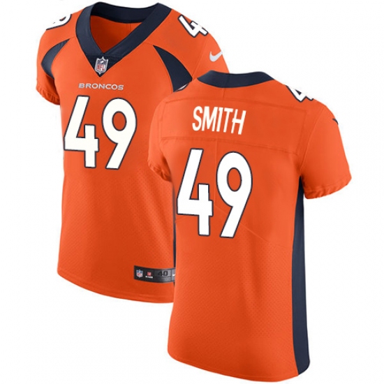 Men's Nike Denver Broncos #49 Dennis Smith Orange Team Color Vapor Untouchable Elite Player NFL Jersey - Ujersey