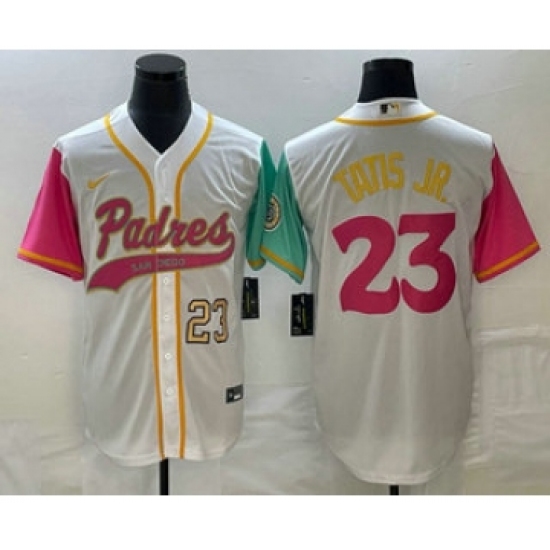 Men's San Diego Padres #23 Fernando Tatis Jr Number White NEW 2023 City Connect Cool Base Stitched Jersey - Ujersey
