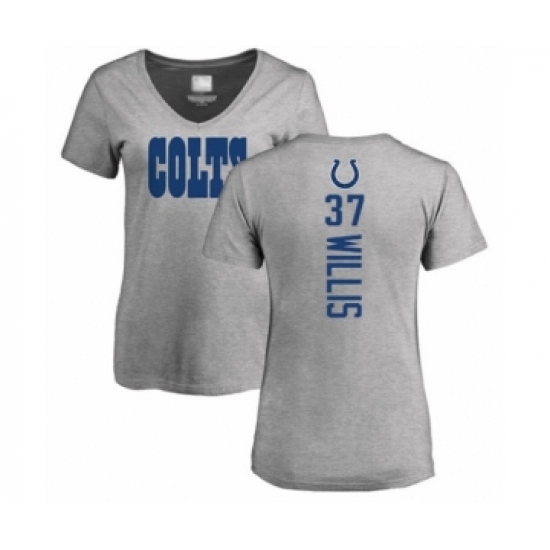 Football Women's Indianapolis Colts #37 Khari Willis Ash Backer T-Shirt - Ujersey