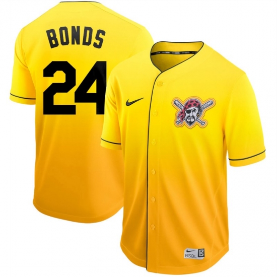Men's Nike Pittsburgh Pirates #24 Barry Bonds Nike Gold Fade Jersey - Ujersey