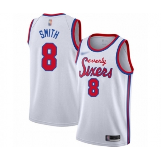 Women's Philadelphia 76ers #8 Zhaire Smith Swingman White Hardwood Classics Basketball Jersey - Ujersey