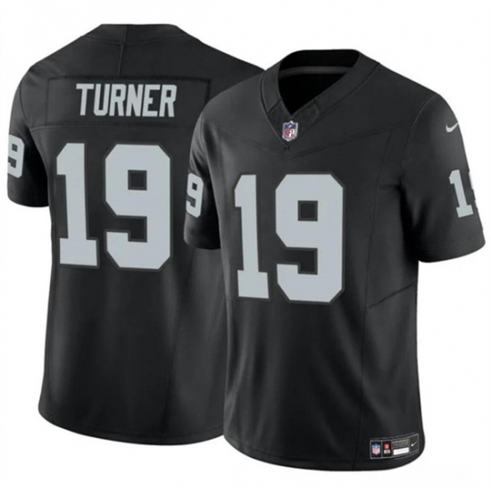 Men's Las Vegas Raiders #19 DJ Turner Black F.U.S.E. Vapor Football Stitched Jersey - Ujersey