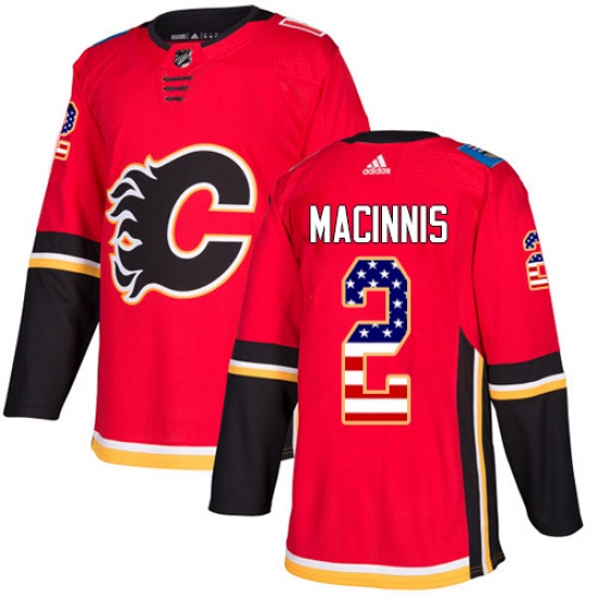 Youth Adidas Calgary Flames #2 Al MacInnis Authentic Red USA Flag Fashion NHL Jersey - Ujersey