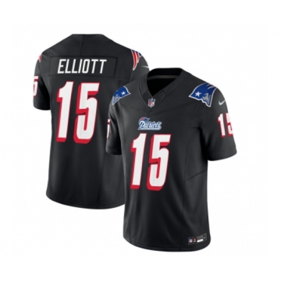 Men's Nike New England Patriots #15 Ezekiel Elliott Black 2023 F.U.S.E. Vapor Limited Football Stitched Jersey - Ujersey
