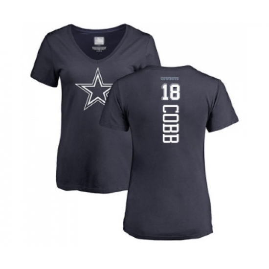 Football Women's Dallas Cowboys #18 Randall Cobb Navy Blue Backer T-Shirt - Ujersey