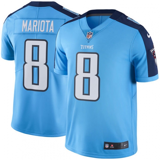 Youth Nike Tennessee Titans #8 Marcus Mariota Limited Light Blue Rush Vapor Untouchable NFL Jersey - Ujersey