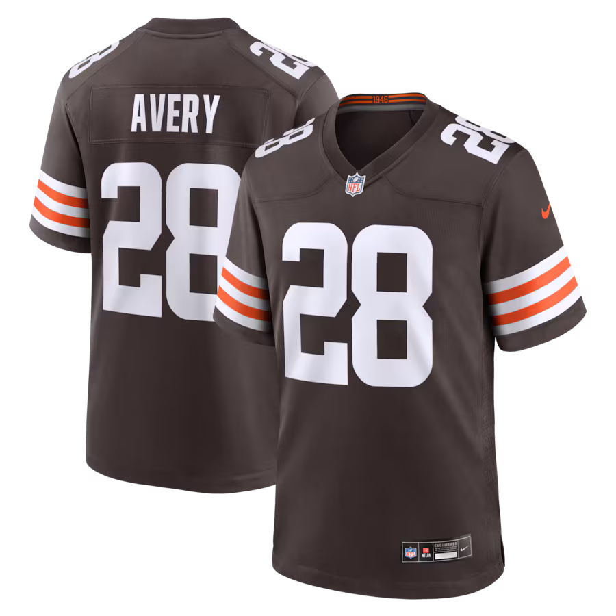 Men's Cleveland Browns Tre Avery Nike Brown Team Game Jersey - Ujersey