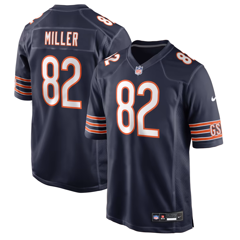 Men's Chicago Bears Scott Miller Nike Navy Team Game Jersey - Ujersey