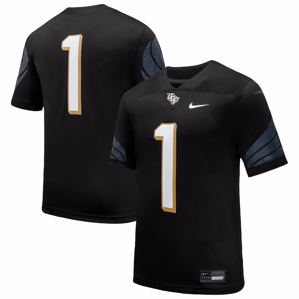 Men's Nike #1 Black UCF Knights Home Game Football Jersey